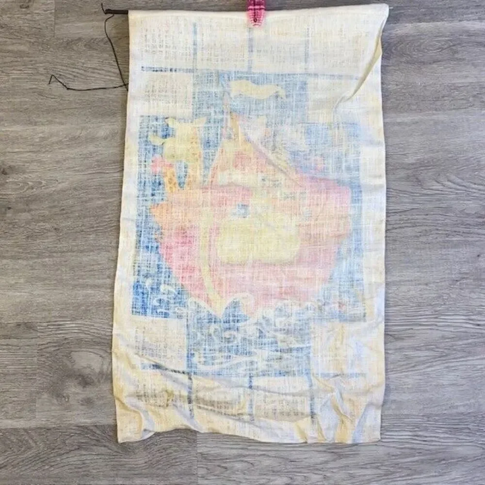 Vintage 1975 Linen Hanging Calendar Noah's Ark